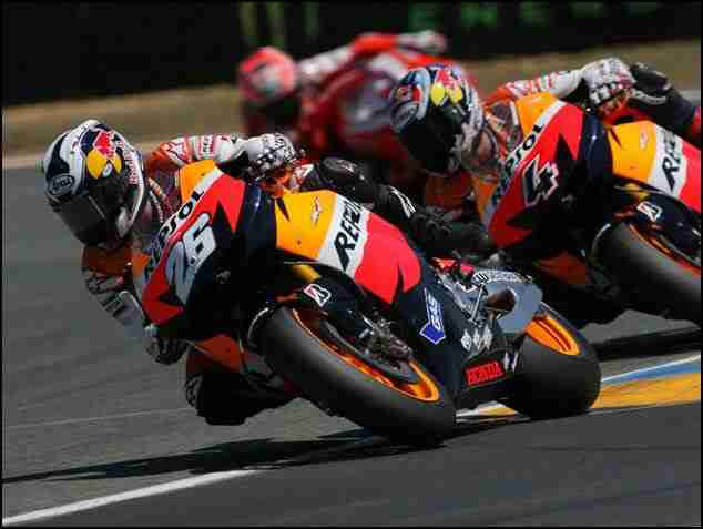 lemans motogp Honda takes top two spots