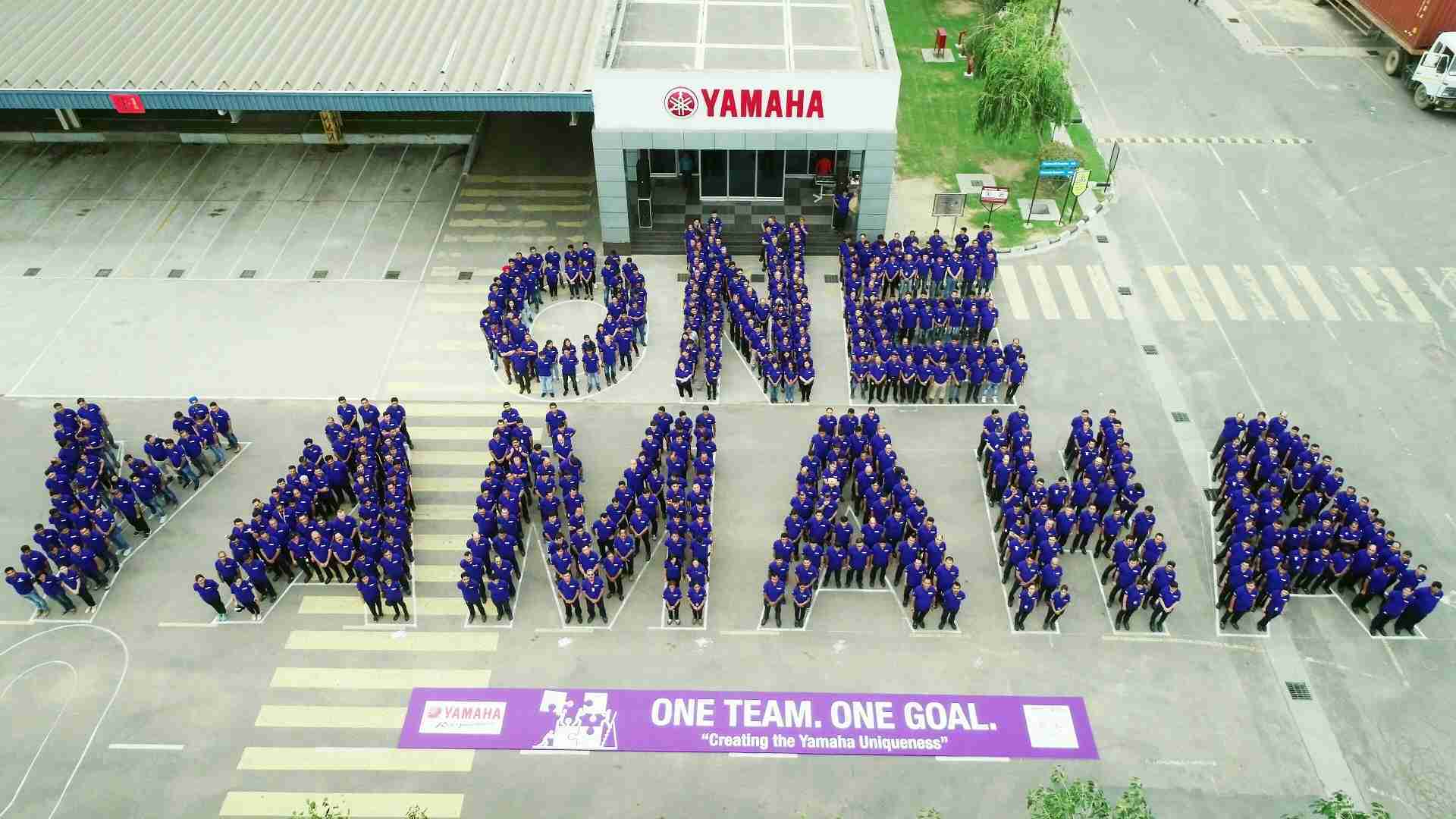 One Yamaha Formation by Employees at Surajpur Factory