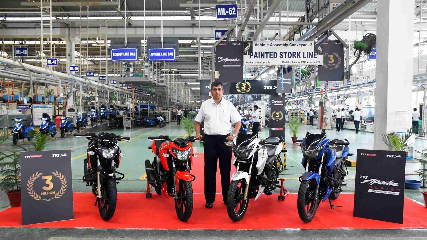 TVS Apache has now sold over 3 million units