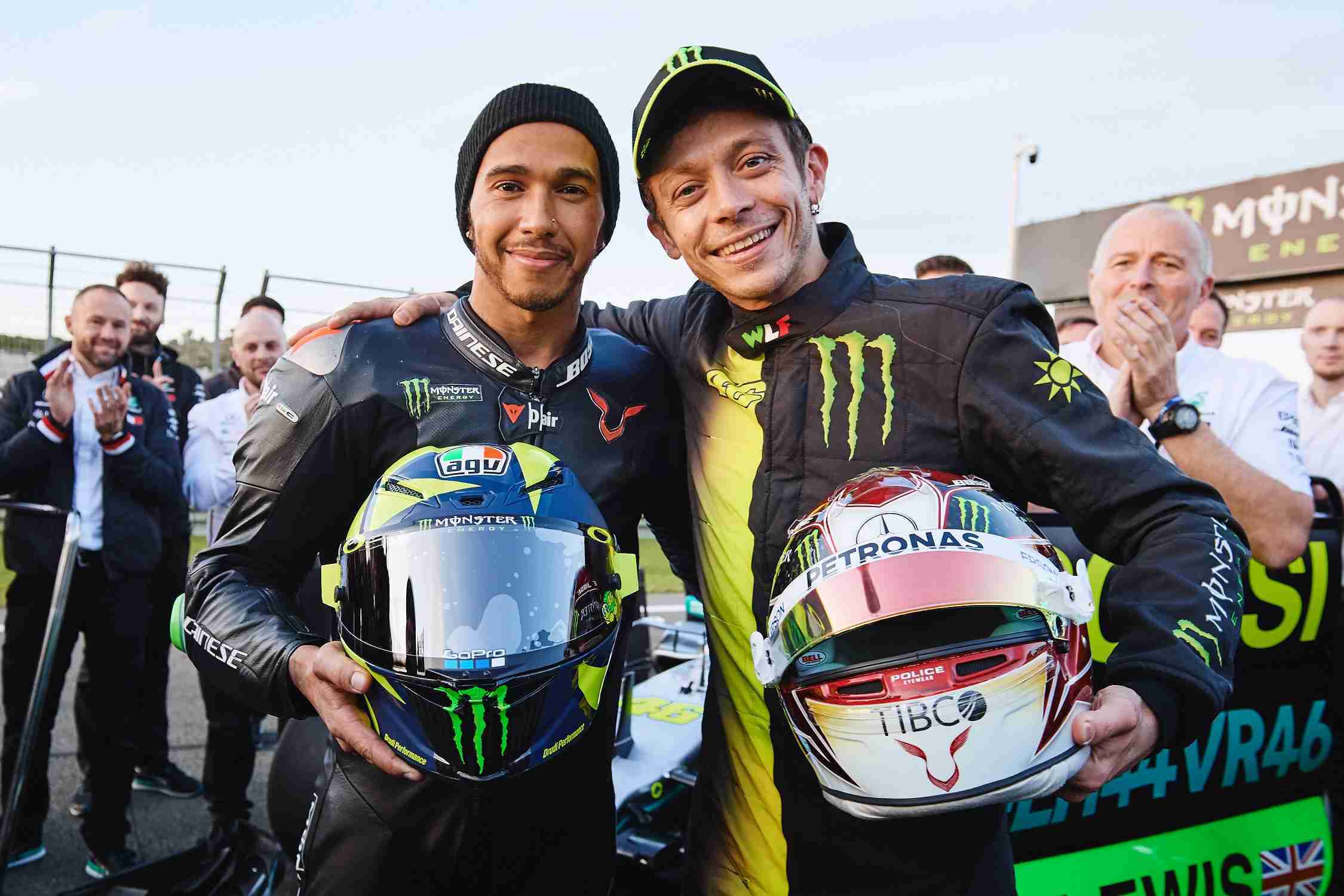 Lewis Hamilton, Valentino Rossi ride swap 