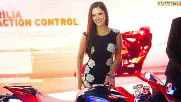sunny leone aprilia moto guzzi bangalore