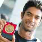 CS Santosh with Dakar medal