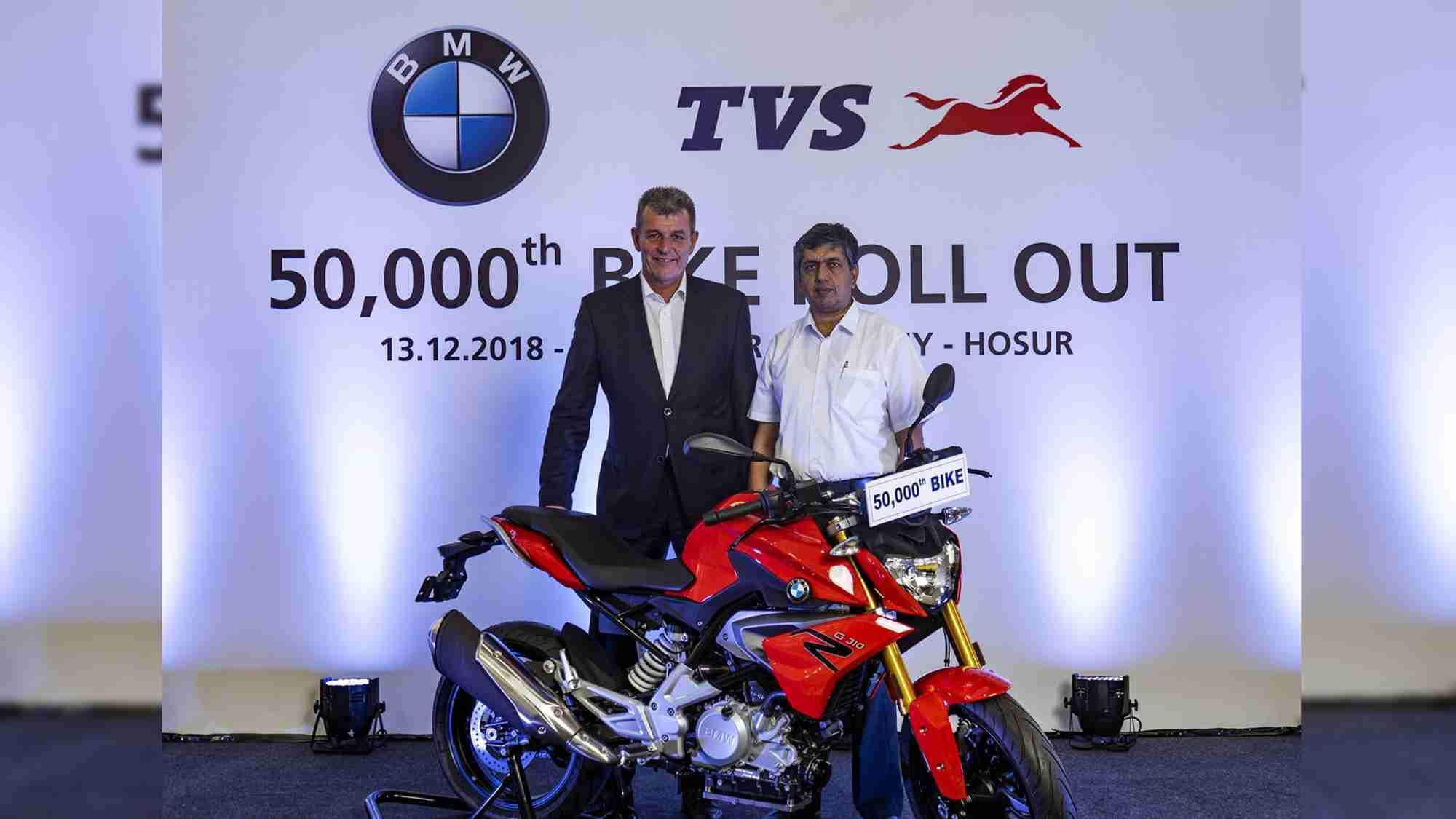 Dr. Markus Schramm and Mr. KNR Radhakrishnan - 50000 roll out BMW G310