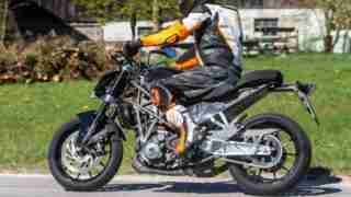 All new Duke 390 prototype for 2021 swing arm