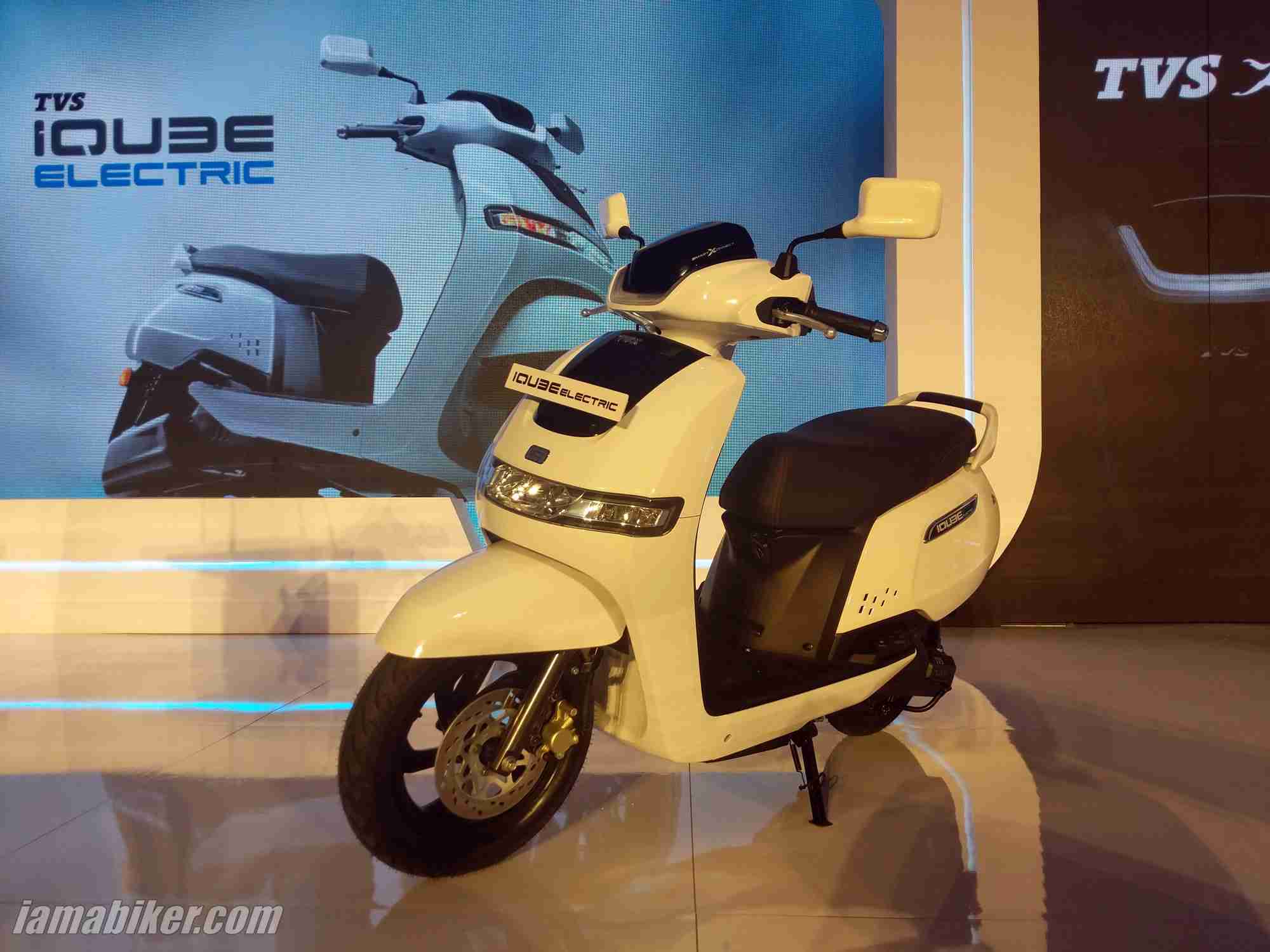 TVS iQUBE electric scooter front suspension and front disc brake