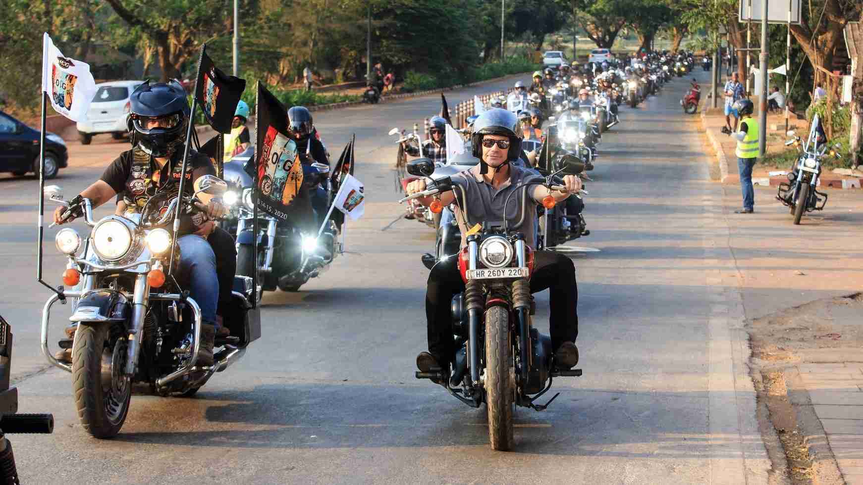 Harley Owners Group in Goa at the parade held as part of 8th India H.O.G. Rally