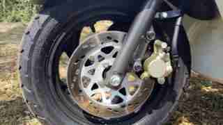 TVS iQube electric scooter front tyre and disc brake