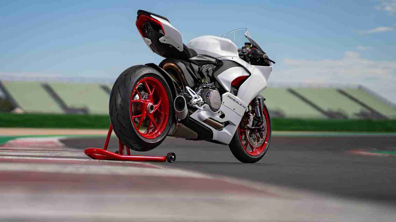 Ducati Panigale V2 White Rosso livery IAMABIKER Everything Motorcycle!
