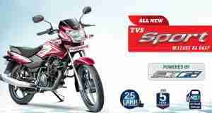 TVS Sport gets a record braking 110.12 kmpl mileage