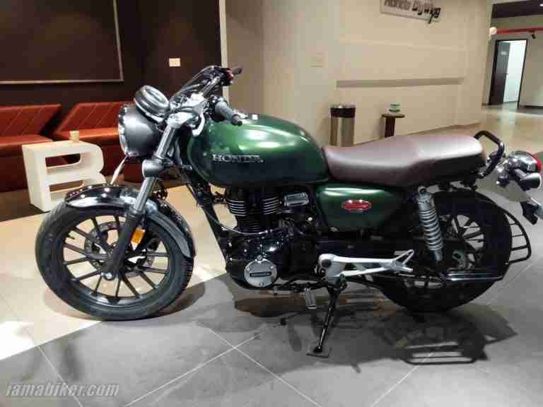 honda highness cb350 matte green