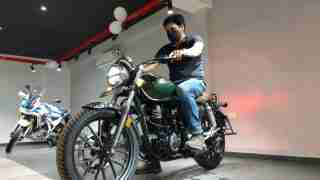 Honda H'ness CB 350 with rider