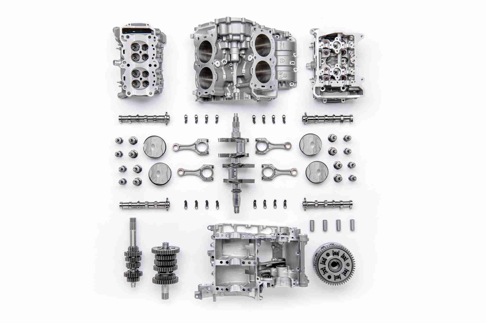 The new Ducati V4 Granturismo engine components