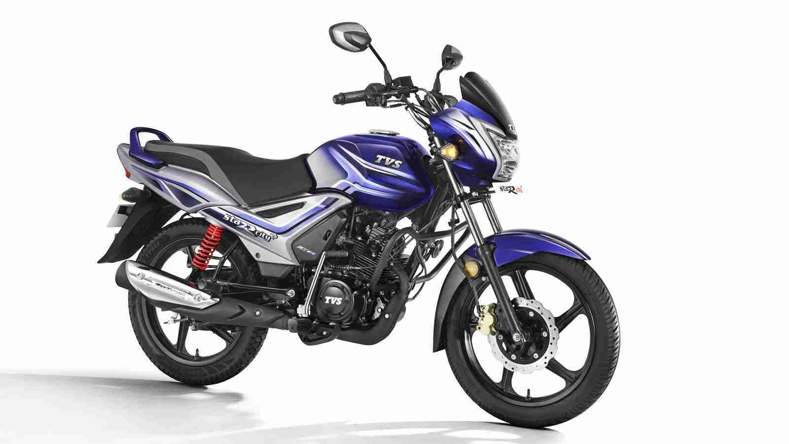 2021 TVS StaR City+ Pearl Blue – Silver colour option