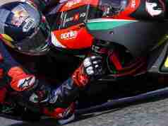 Andrea Dovizioso on Aprilia RS-GP