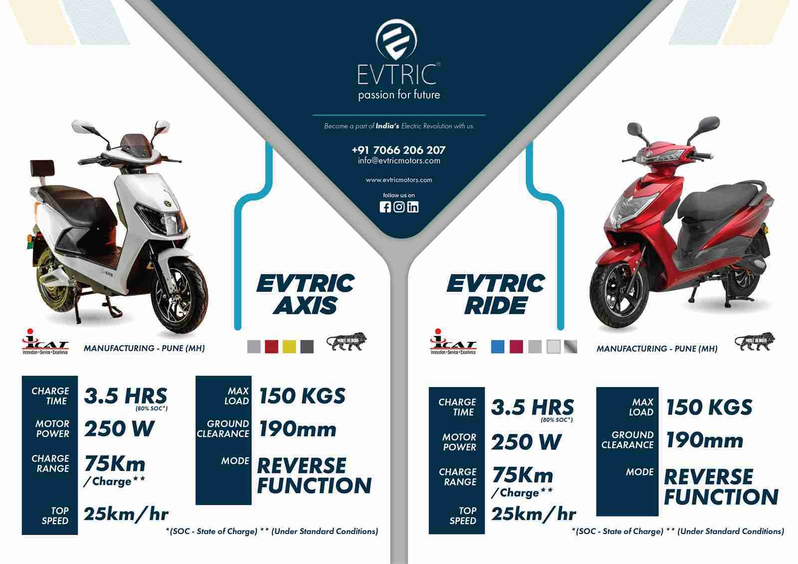 EVTRIC Motors EVTRIC AXIS and EVTRIC RIDE