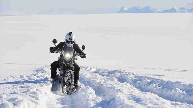 Royal Enfield Himalayan heading to the South Pole