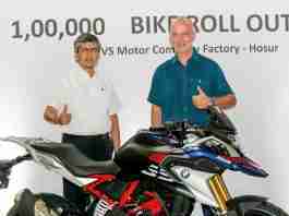 TVS and BMW have now made 1 lakh motorcycles together