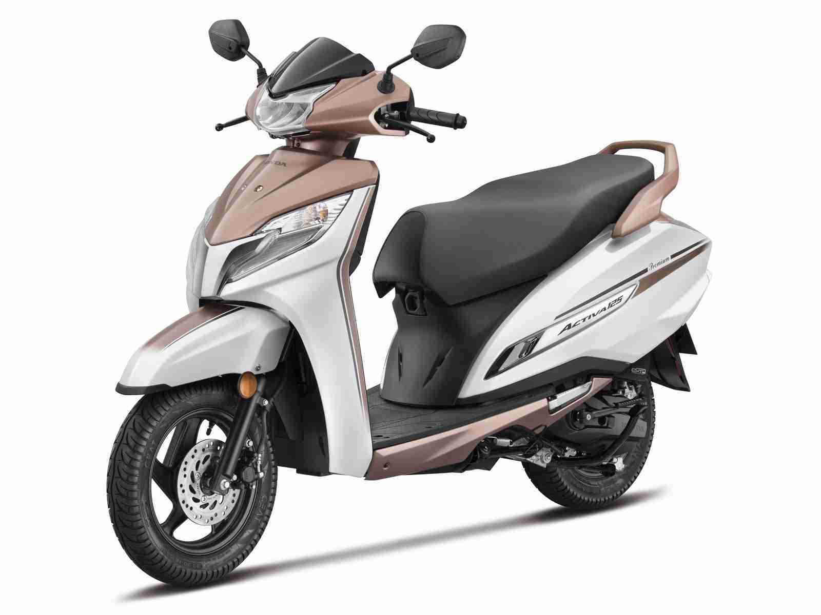 Honda Activa 125 Premium Edition Pearl Amazing White and Matte Magnificent Copper Metallic colour option