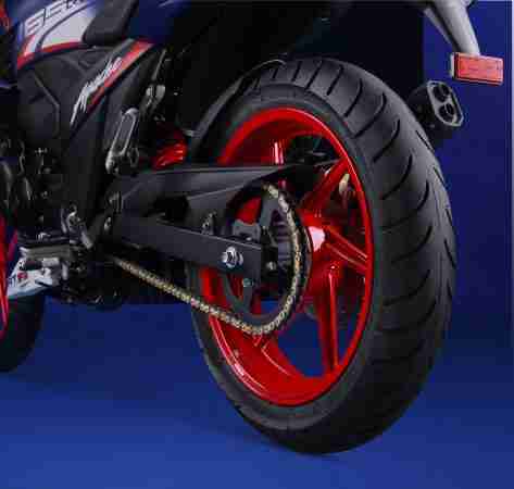 Limited edition TVS Apache RTR 165 RP red alloy with golden chain