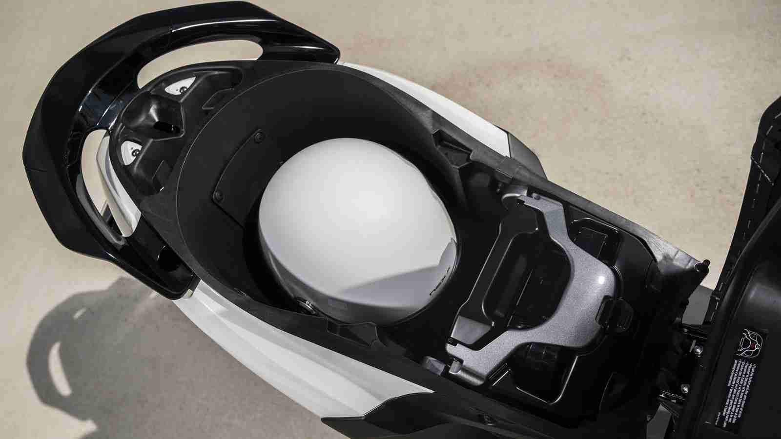 Yamaha electric scooter NEOs under seat storage