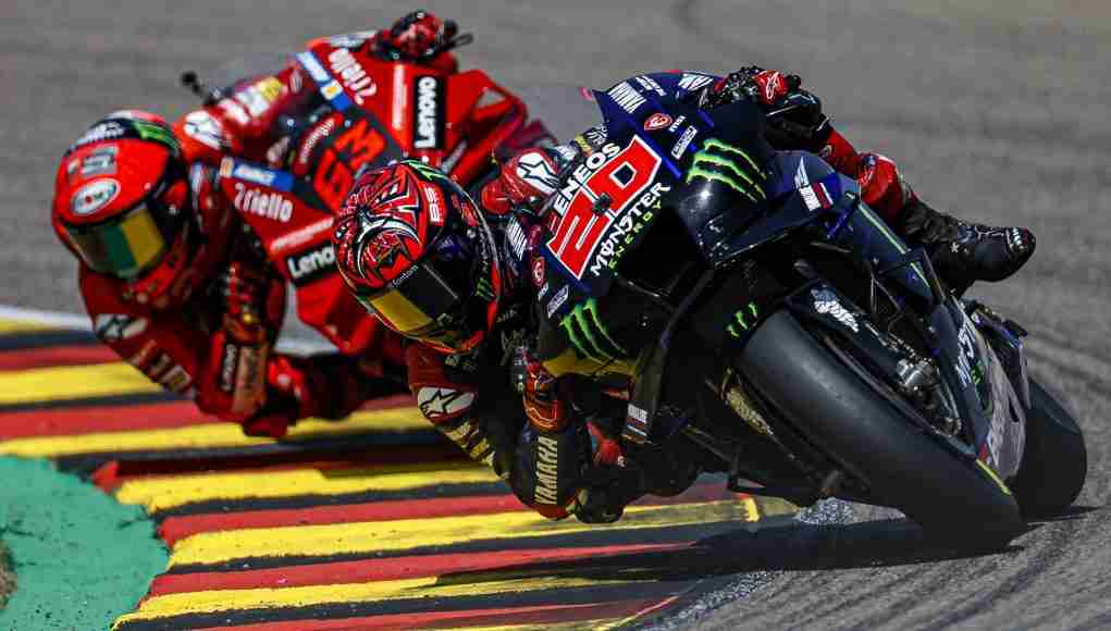 Fabio Quartararo and Pecco Francesco Bagnaia Sachsenring Germany 2022