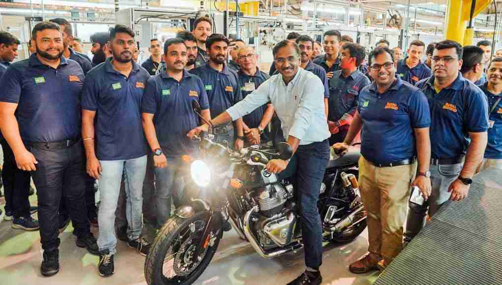 B Govindarajan, CEO Royal Enfield at the CKD facility in Brazil