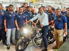 B Govindarajan, CEO Royal Enfield at the CKD facility in Brazil