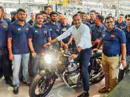 B Govindarajan, CEO Royal Enfield at the CKD facility in Brazil