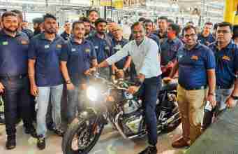 B Govindarajan, CEO Royal Enfield at the CKD facility in Brazil