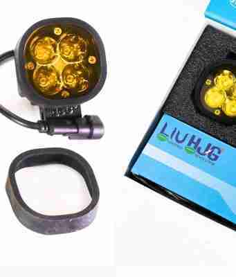 HJG 4 LED 40W fog lamp for all bikes with Wiring Harness, Switch & Yellow Filter cap