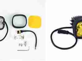 HJG 60W 4 LED Fog Light with Yellow filter