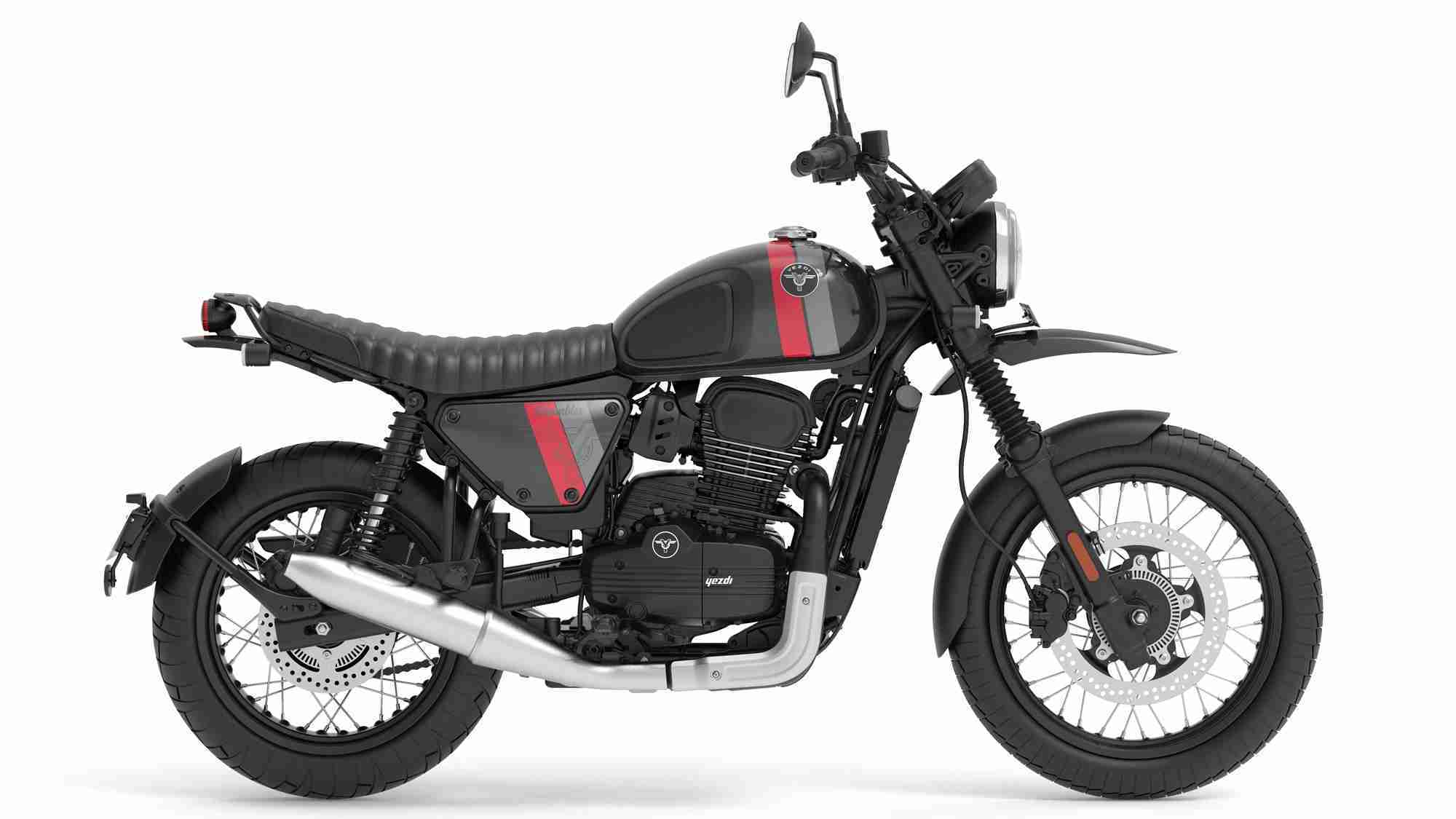 Yezdi Scrambler Bold Black Studio colour option