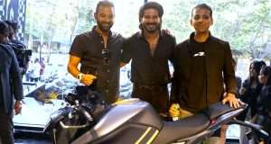 Dulquer Salmaan with his F77 Limited at the Ultraviolette Hangar