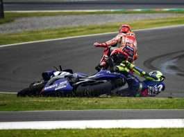 Rossi Marquez crash 2018