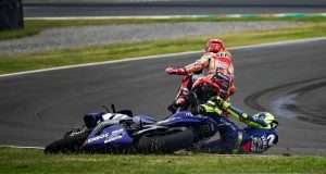 Rossi Marquez crash 2018